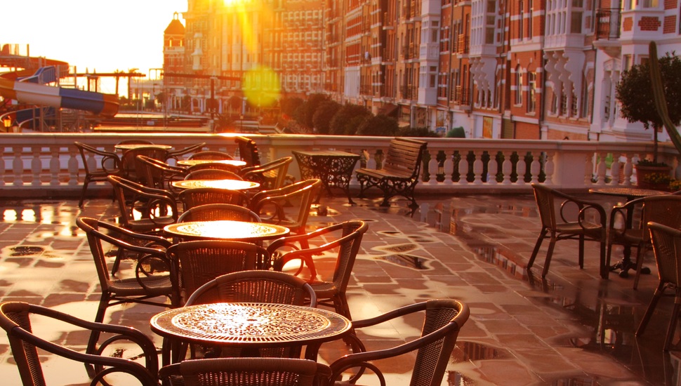 Early Morning, City, Chairs, Street Cafe, Terrace, - Morning City Wallpaper Hd - HD Wallpaper 