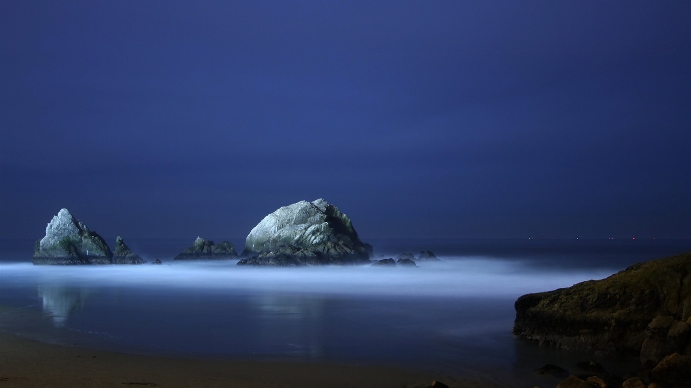 Beach Reefs-best Landscape Wallpapers2014 - Night Beach - HD Wallpaper 