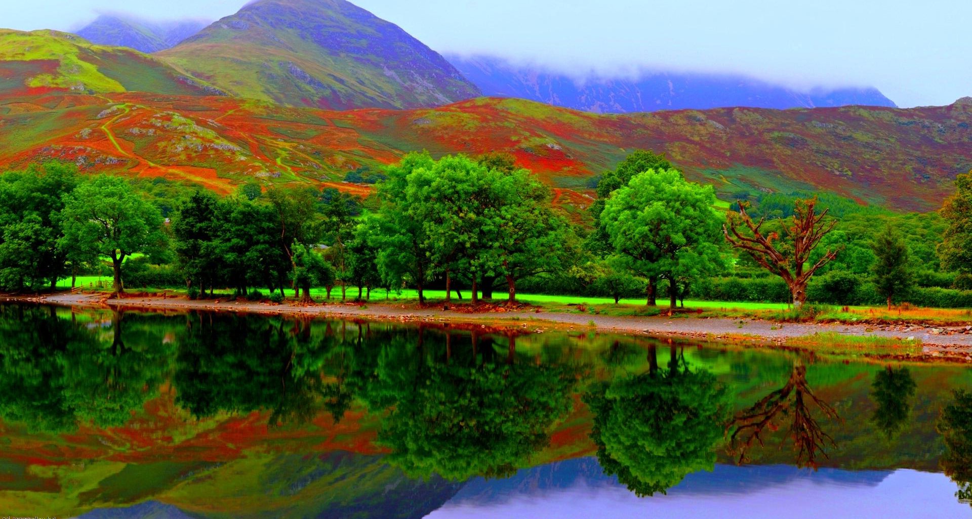 Nature Original Landscape Painting - HD Wallpaper 