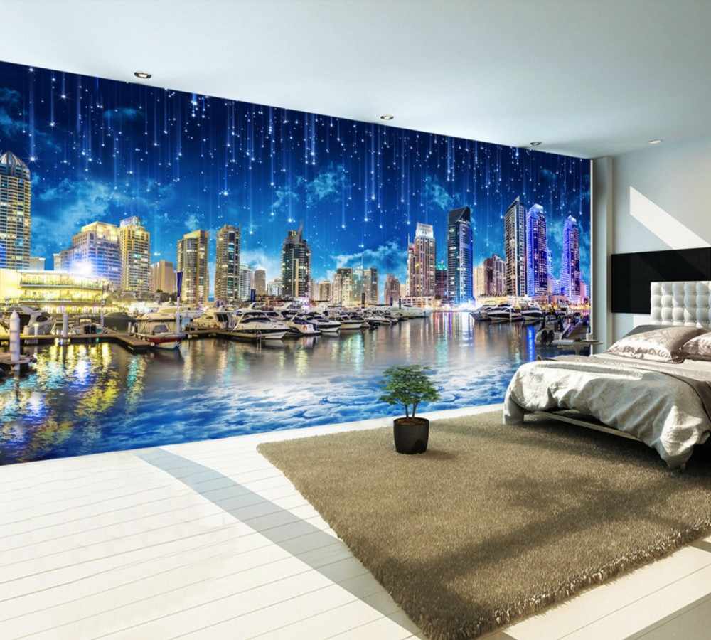 Free Shipping Ultra Hd Night City Night City Landscape - City Night Room Background - HD Wallpaper 