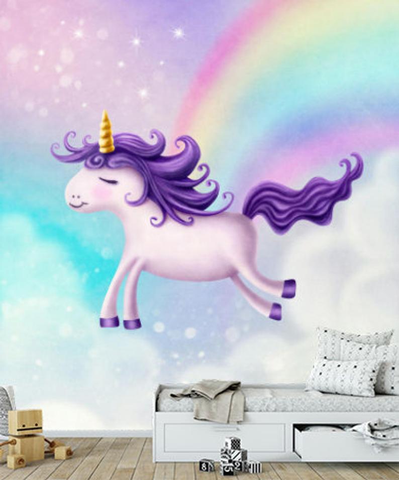 Unicorn Rainbow - HD Wallpaper 