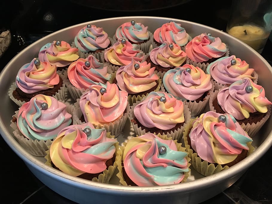 Cupcake, Frosting, Rainbow, Unicorn, Dessert, Food, - Cupcake - HD Wallpaper 