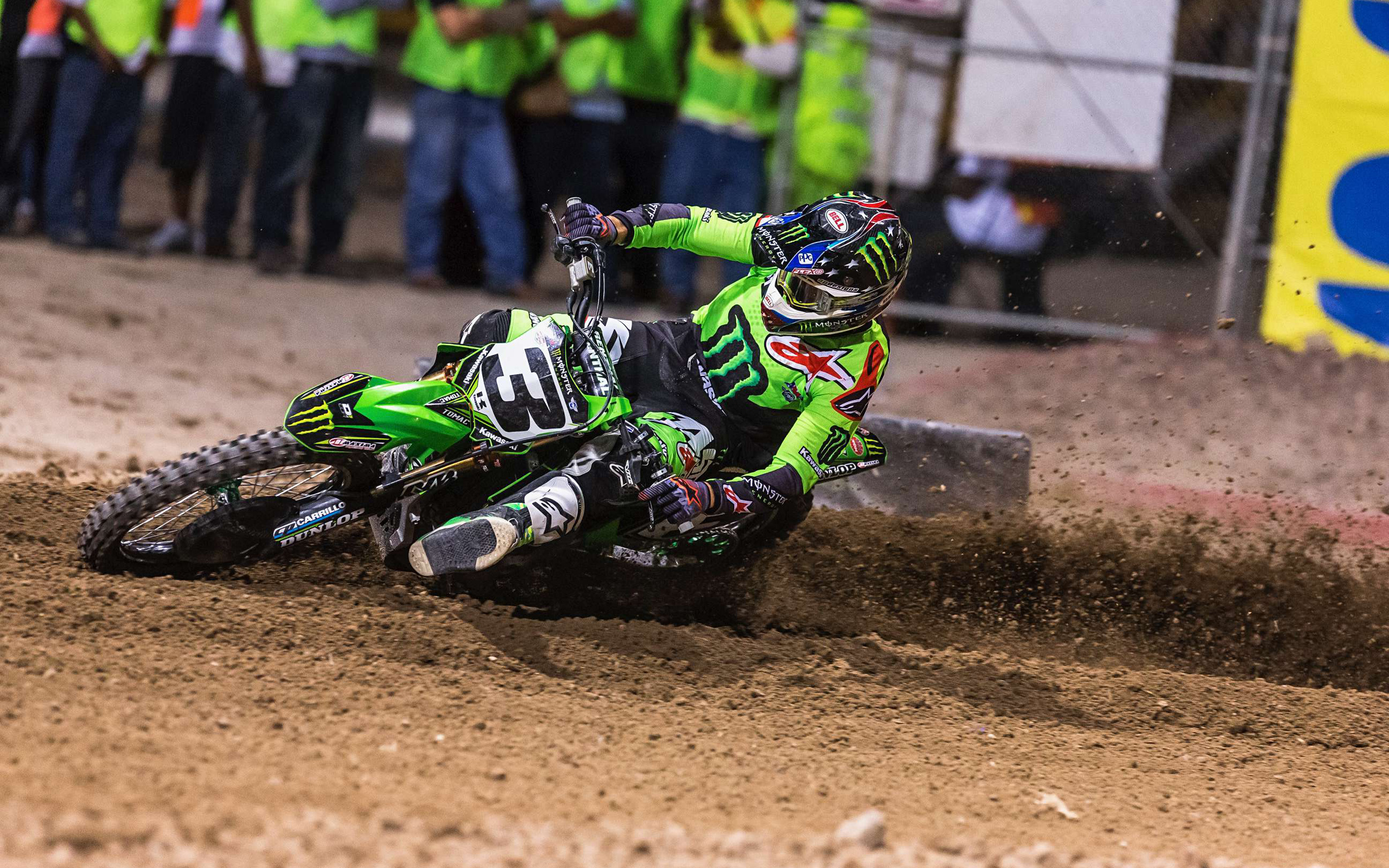 Eli Tomac, Raceway, Kawasaki Kx-450 Supercross, Motocross, - Motocross Wallpaper Eli Tomac - HD Wallpaper 