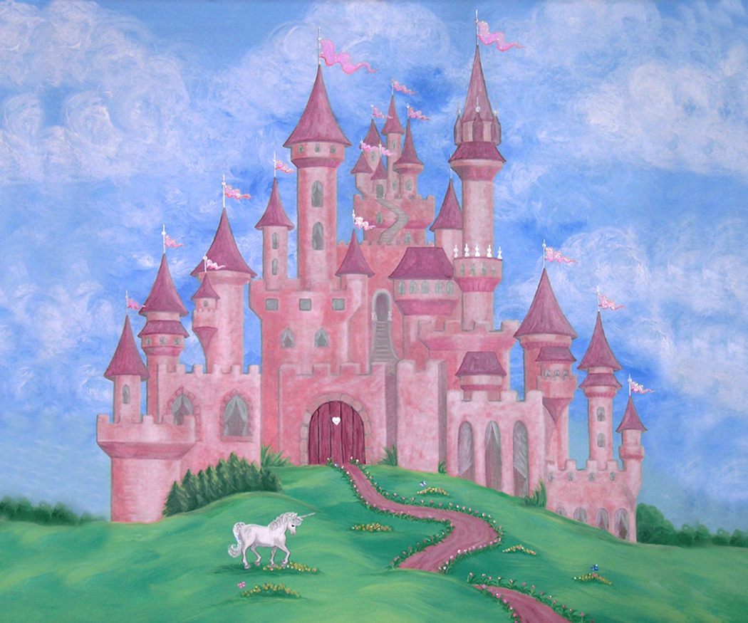 Nursery Murals Nursery Room Wall Hangings, Adorable - Fairy Tale Castle Painting - HD Wallpaper 