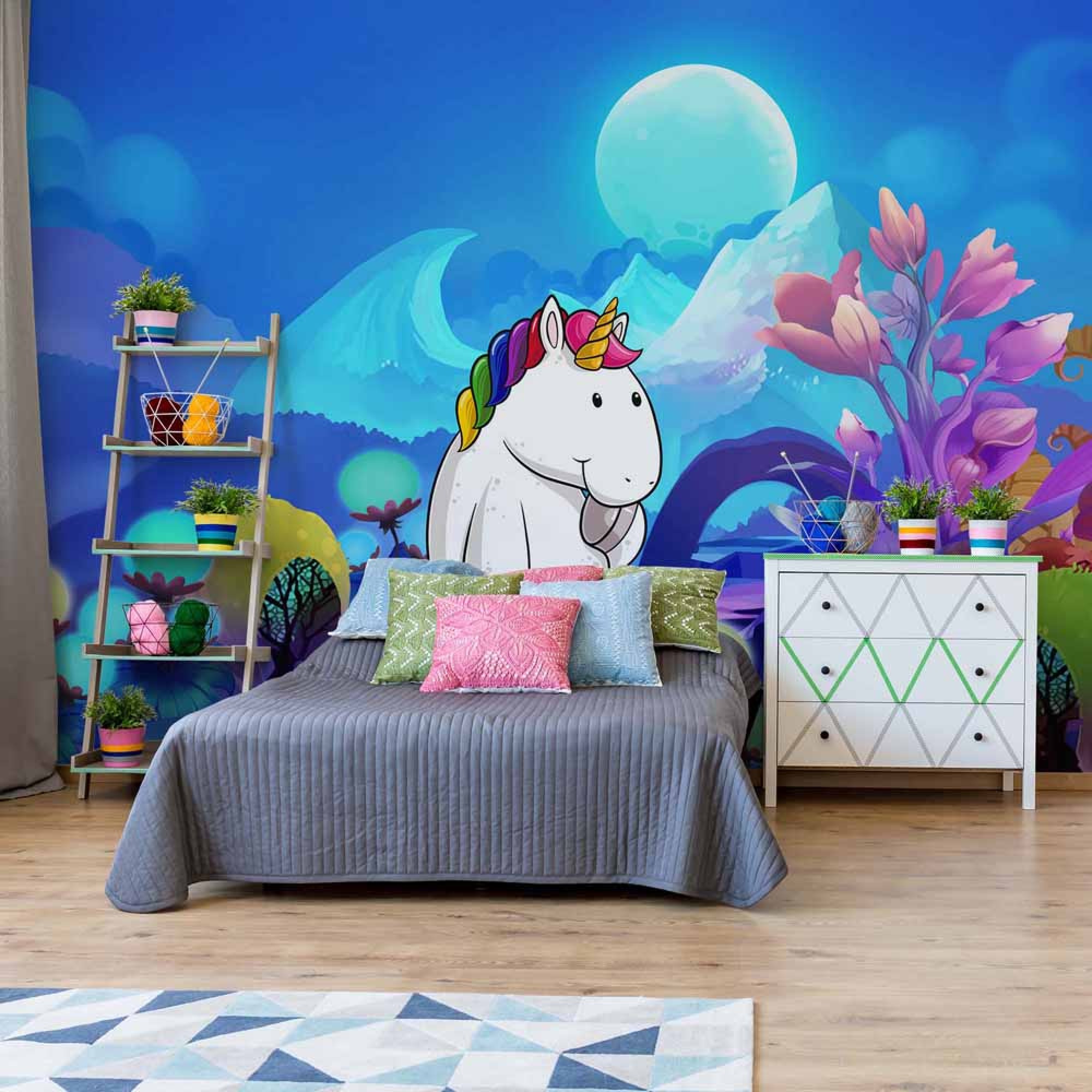 Unicorn Night - Industrial Theme Interior Design Wall Texture - HD Wallpaper 