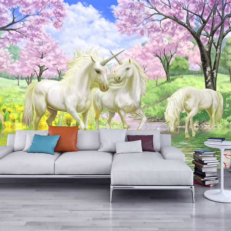 3d Bedroom Wallpaper Unicorns - HD Wallpaper 