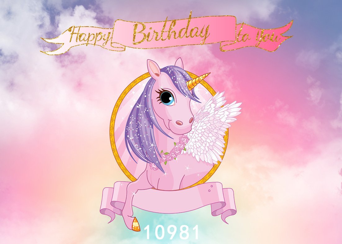Unicorn Background Happy Birthday - HD Wallpaper 