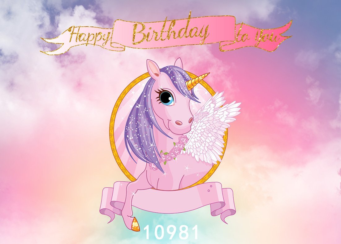 445 Unicorn Happy Birthday Background Hd - MyWeb