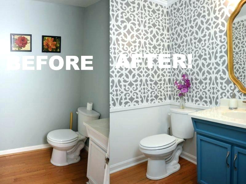 Stencils For Bathroom Walls Bathroom Wall Stencils - Powder Room Ideas - HD Wallpaper 