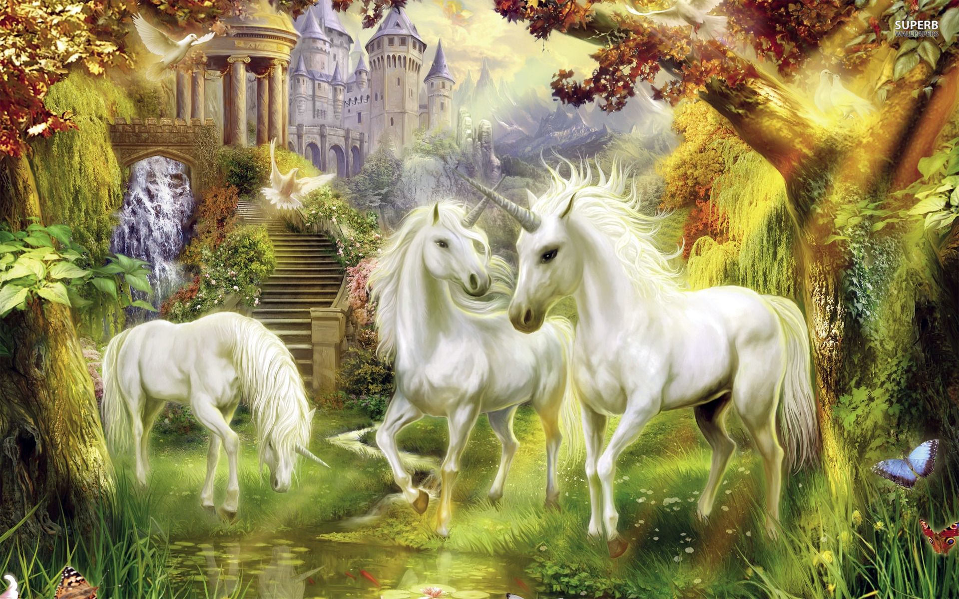 Castle Unicorn - HD Wallpaper 