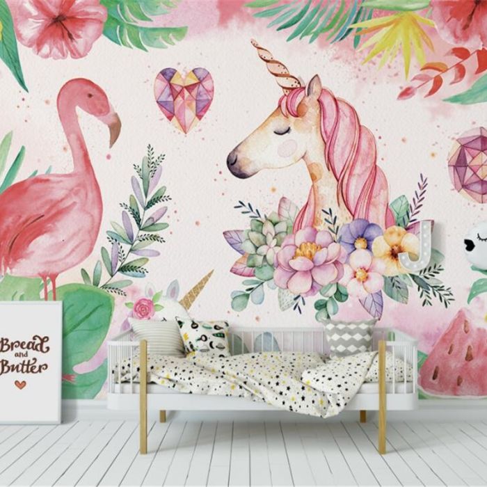 Customized 3d Wallpaper Nature Forest White Horse Unicorn - Papier Peint Licorne - HD Wallpaper 