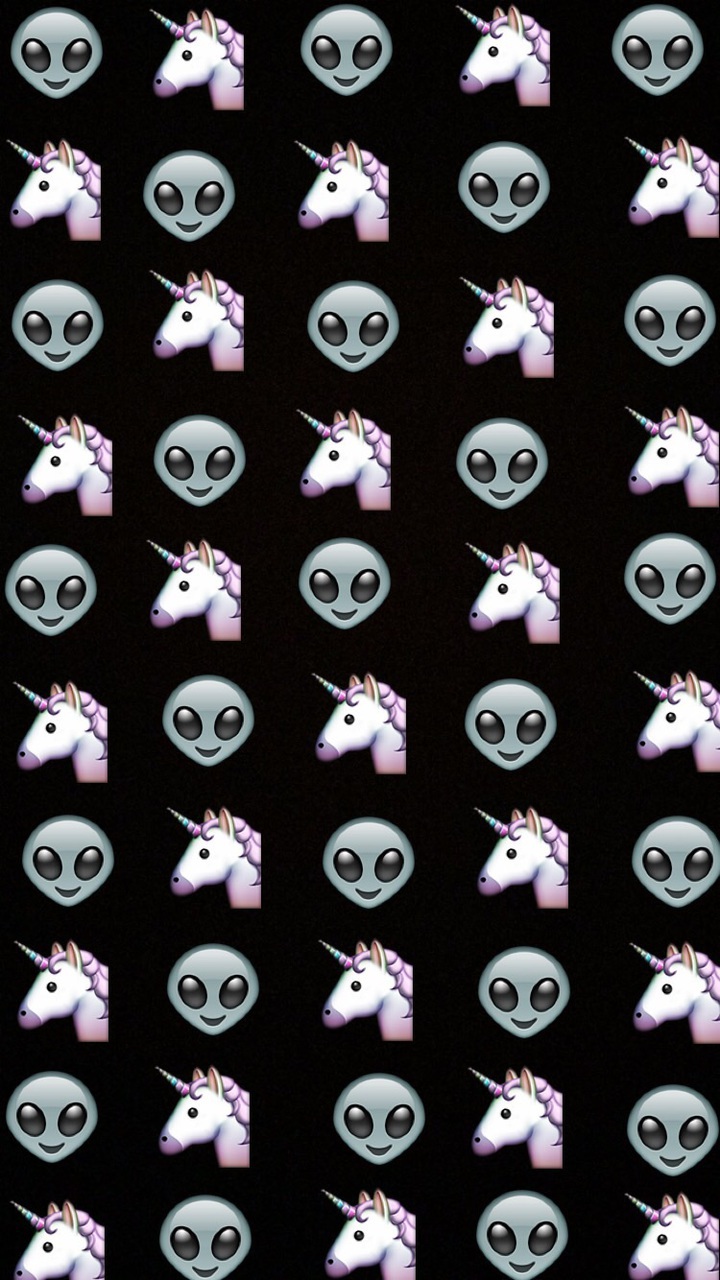 Unicorn, Wallpaper, And Alien Image - Unicorn Emoji Black Background -  720x1280 Wallpaper 