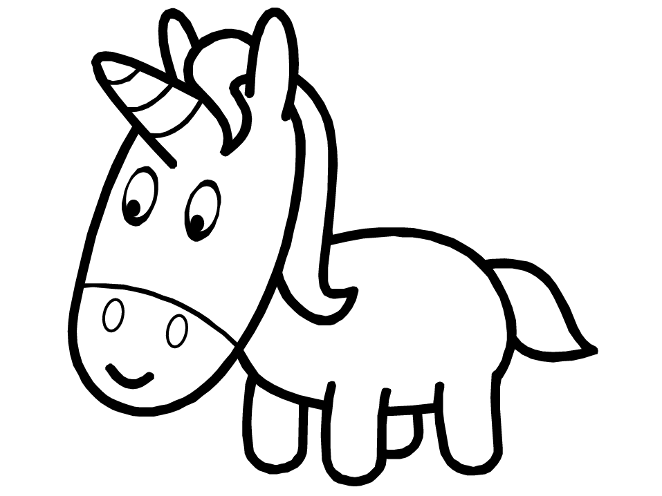 Full Image Wallpapers Â» Coloring Pictures Of Unicorns - Unicorn Clipart Black And White - HD Wallpaper 