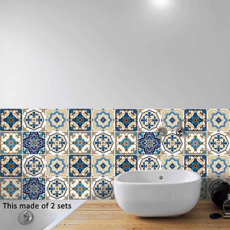 10pcs 15x15cm 20x20cm Waterproof Ceramic Tiles Wall - Moroccan Style Bathroom - HD Wallpaper 