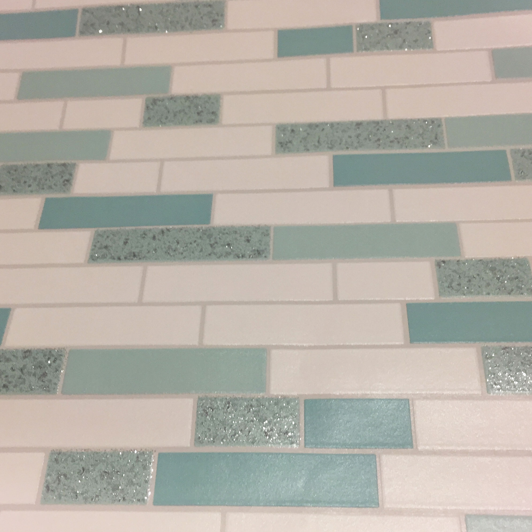 Teal And White Tiles - HD Wallpaper 