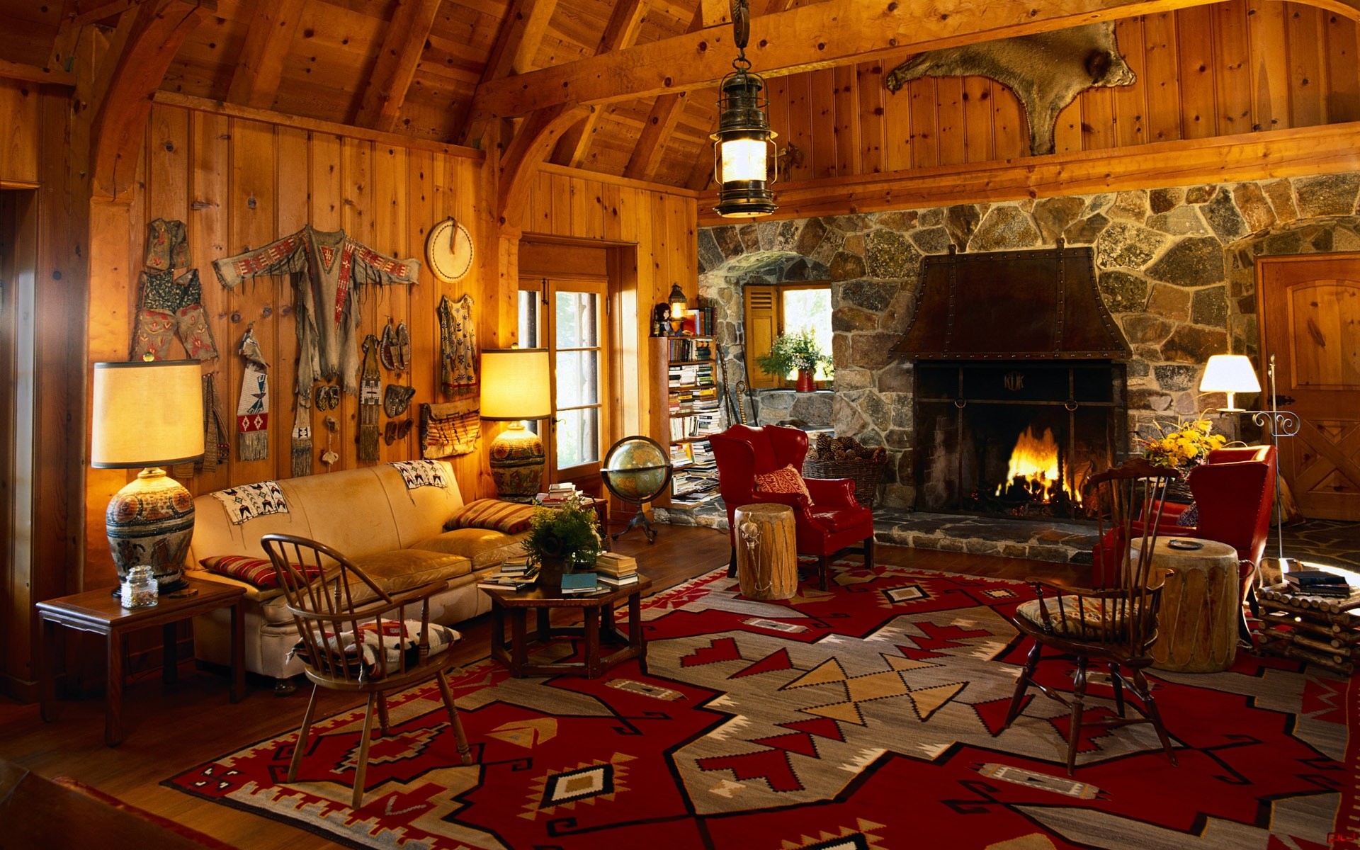 Cozy Log Cabin Winter Wallpaper 
 Data Src New Cozy - Native American Homes Inside - HD Wallpaper 