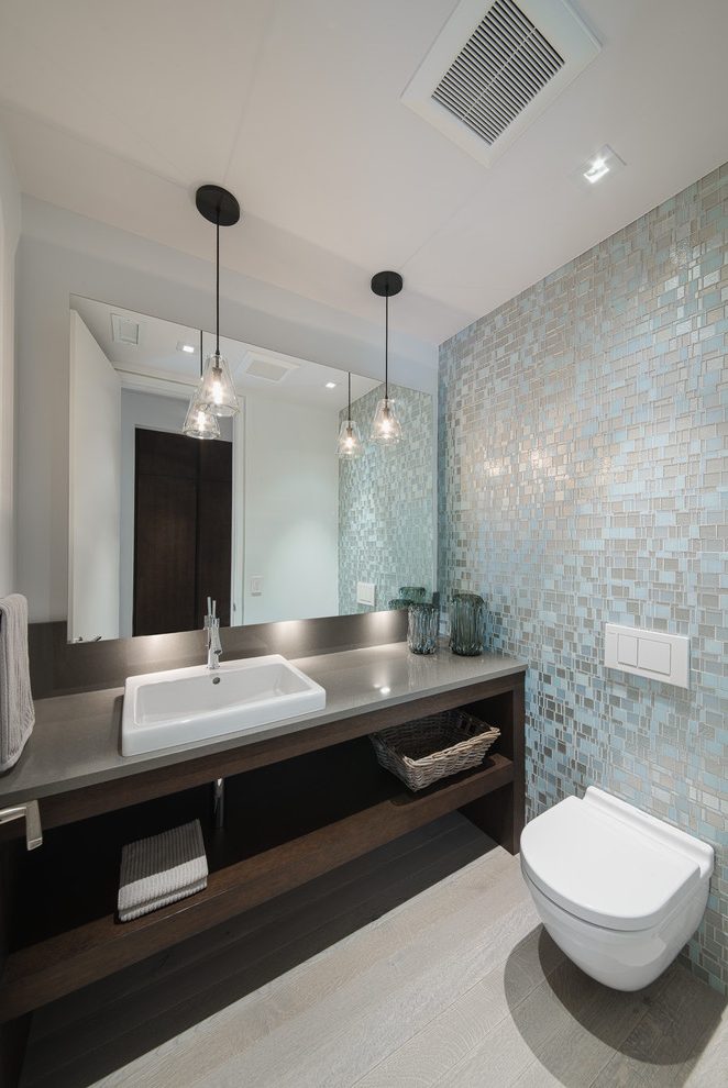 Ottawa Green Trellis Wallpaper Bathroom Contemporary Bathroom