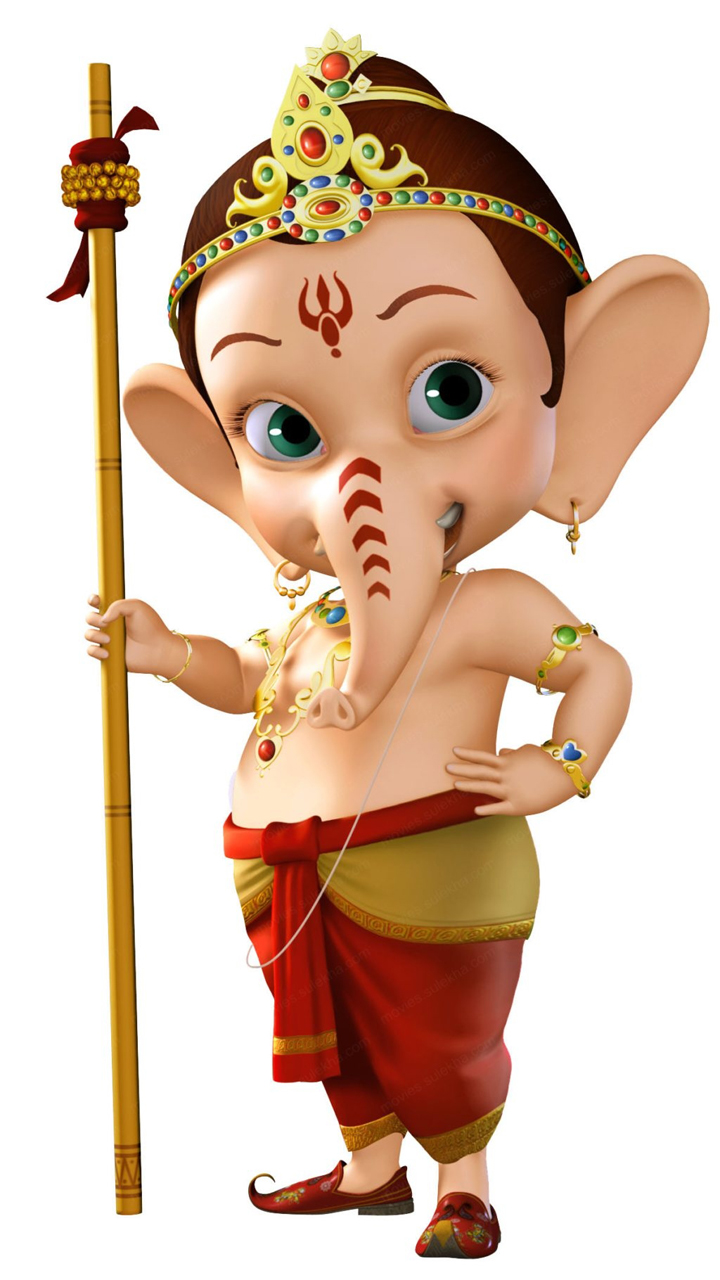 Bal Ganesha Hd Cartoon - Bal Ganesh - HD Wallpaper 