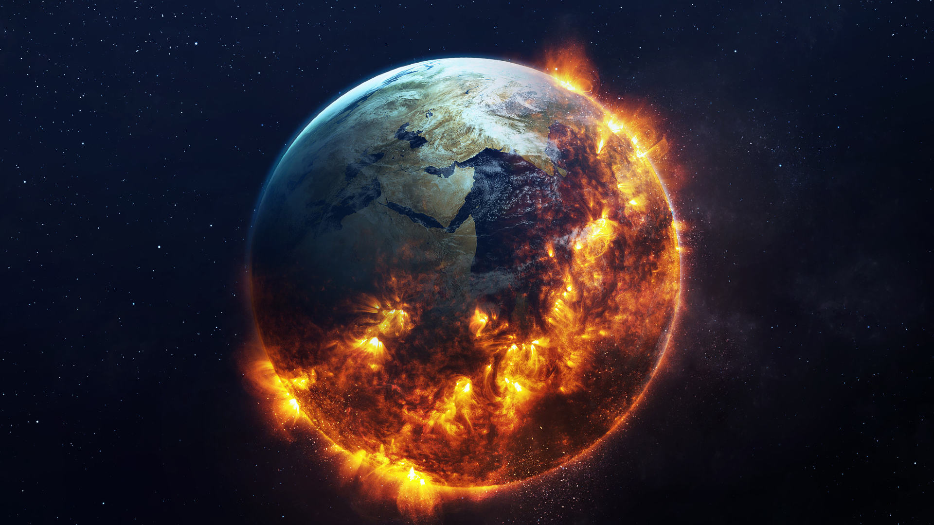 Earth On Fire - HD Wallpaper 