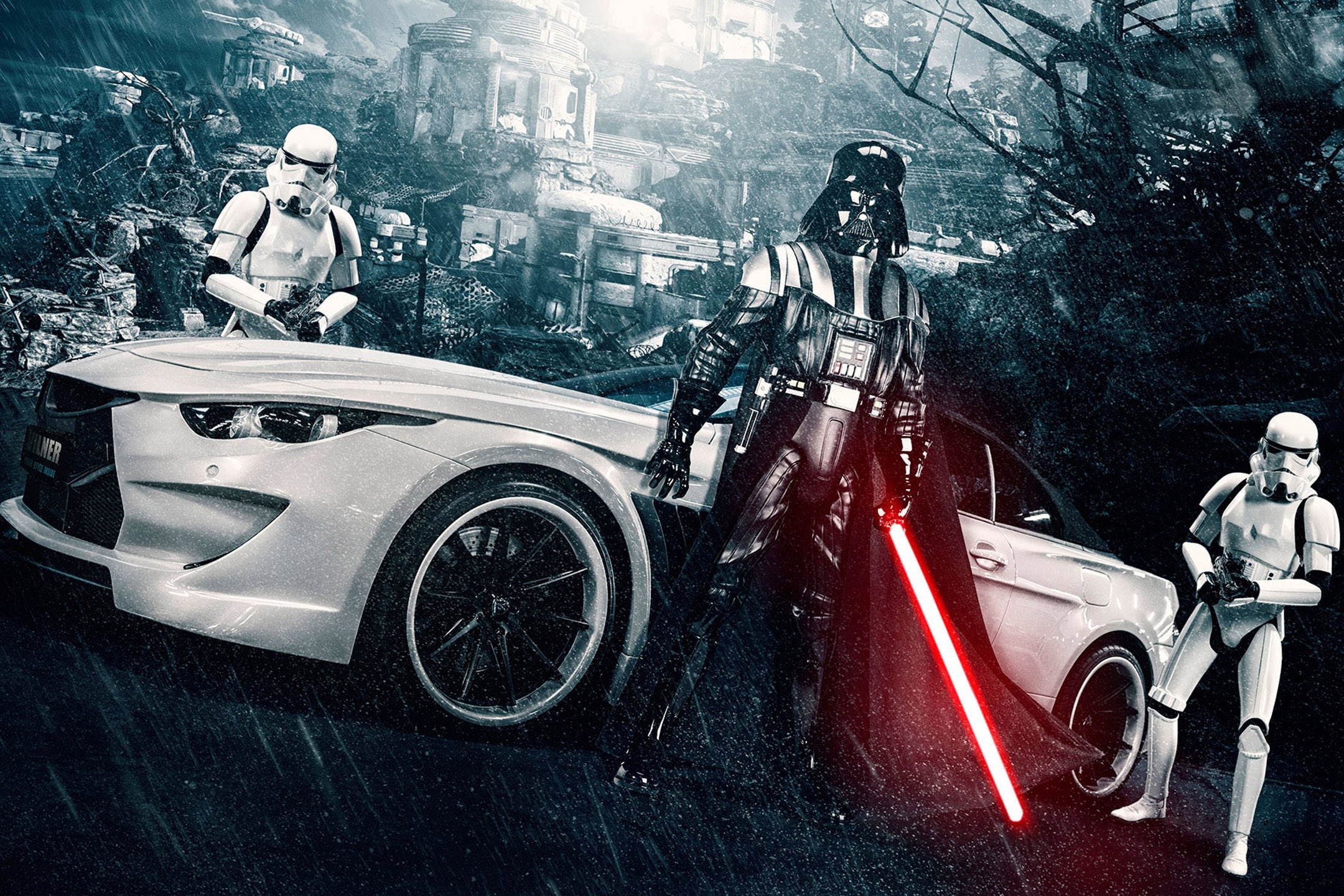 Darth Vader In Car - HD Wallpaper 
