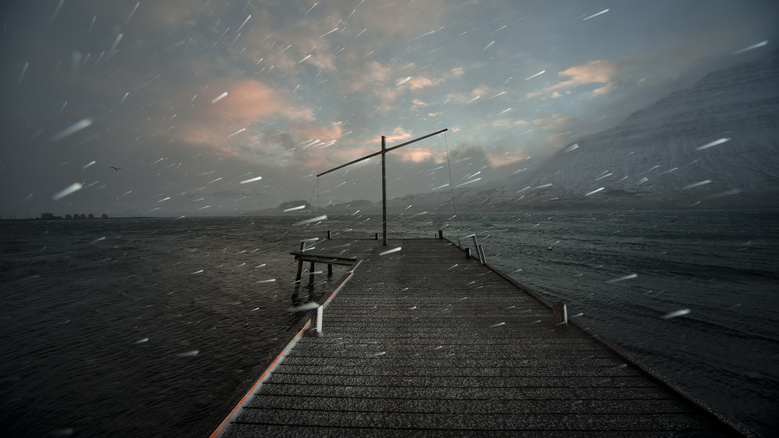 Winter Storm At Sea - HD Wallpaper 