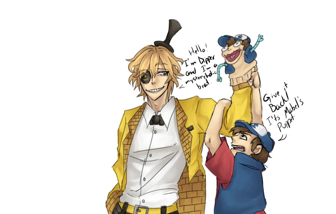 Photo Wallpaper Magic, People, Being, Doll, Art, Triangle, - Love Dipper And Bill - HD Wallpaper 