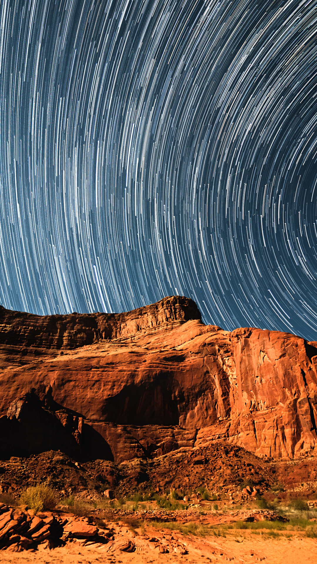 Cliff Star Trails Iphone Wallpaper  - Star Trail Wallpaper Iphone - HD Wallpaper 