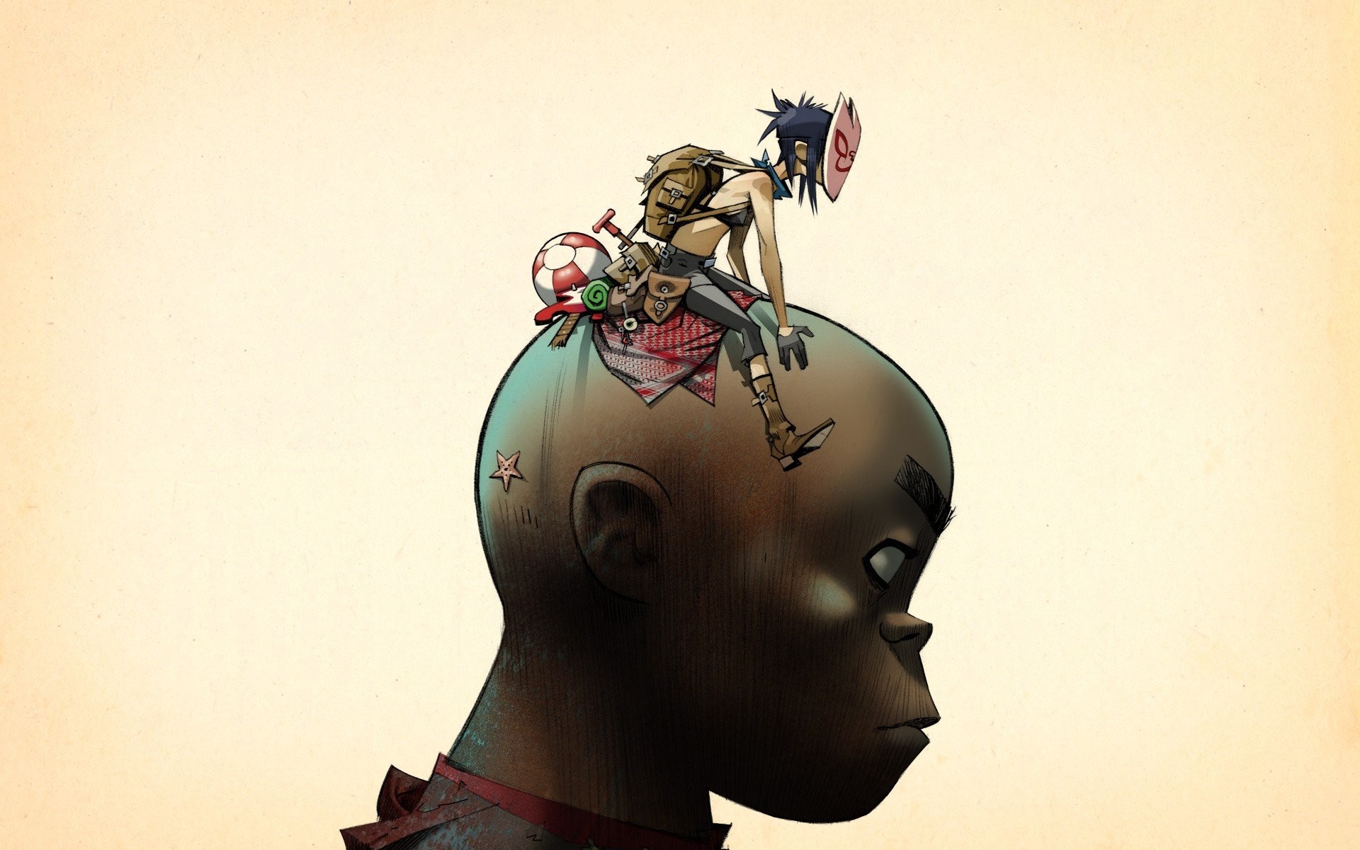 Gorillaz, Noodle, Russel Hobbs, Jamie Hewlett 
 Data - Gorillaz Wallpaper Plastic Beach - HD Wallpaper 