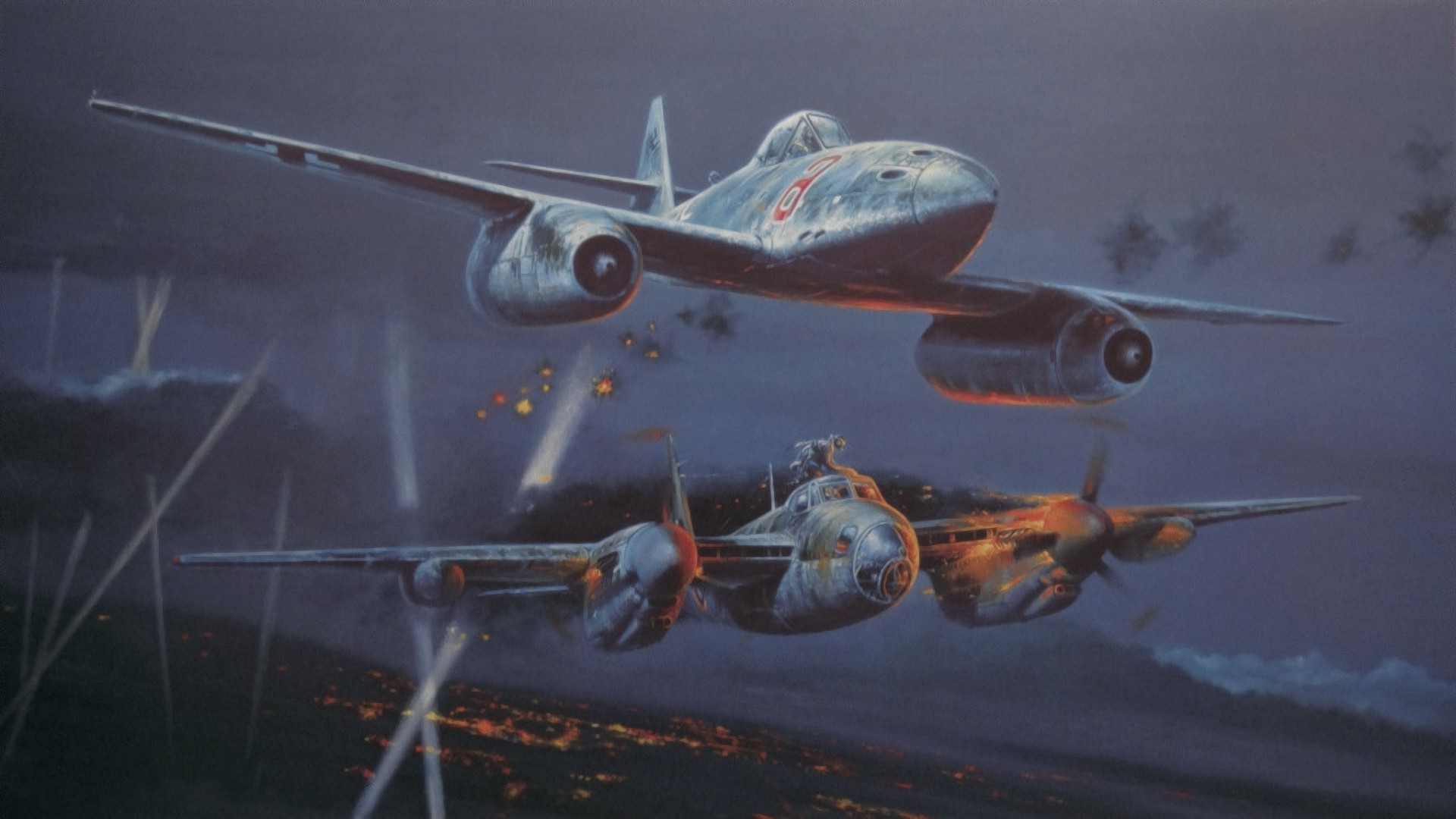 Artwork, Aircraft, Military, World War Ii, Messerschmitt - De Havilland Mosquito Artwork - HD Wallpaper 