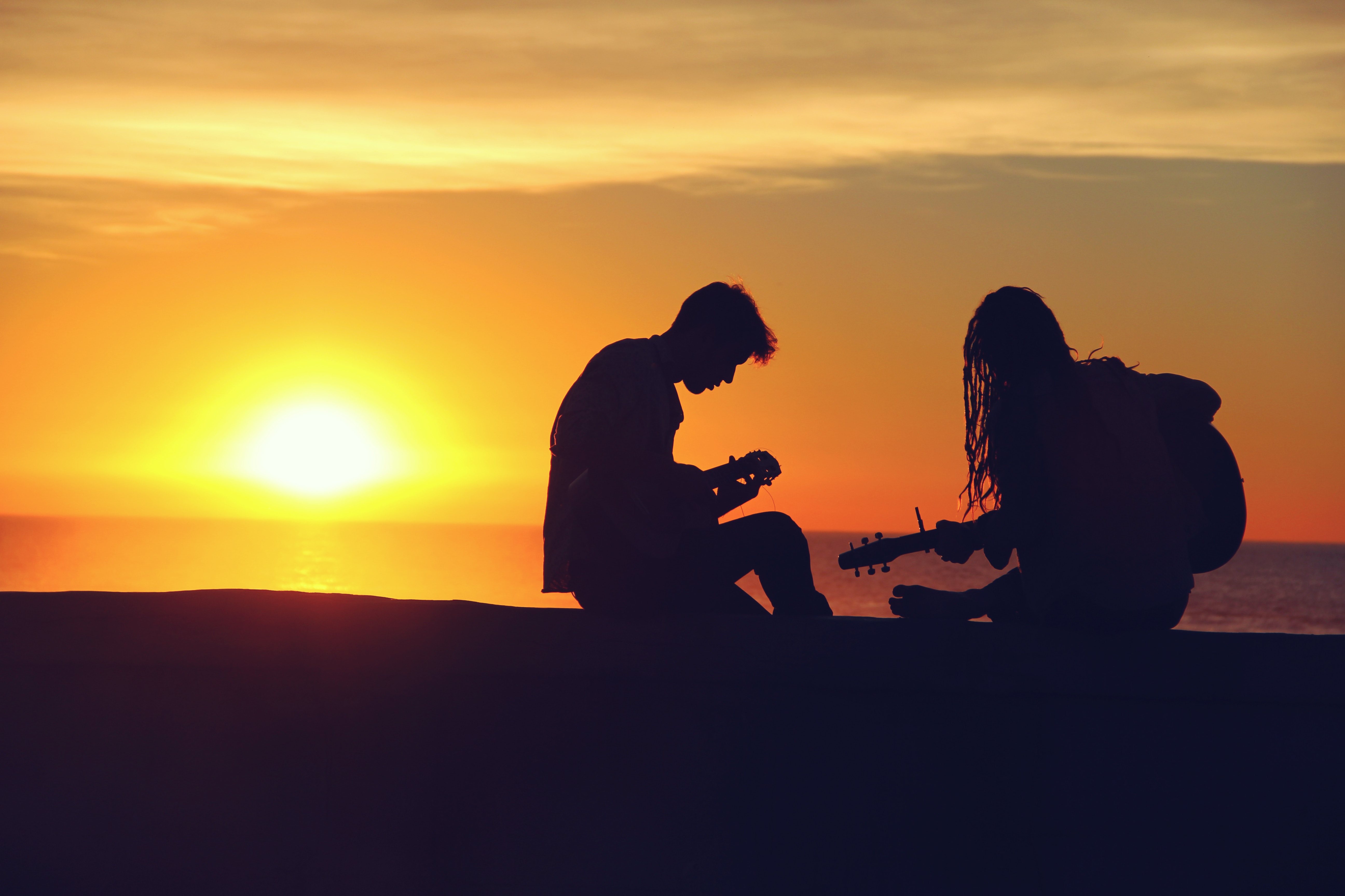 Sunset Photography With Couple - HD Wallpaper 