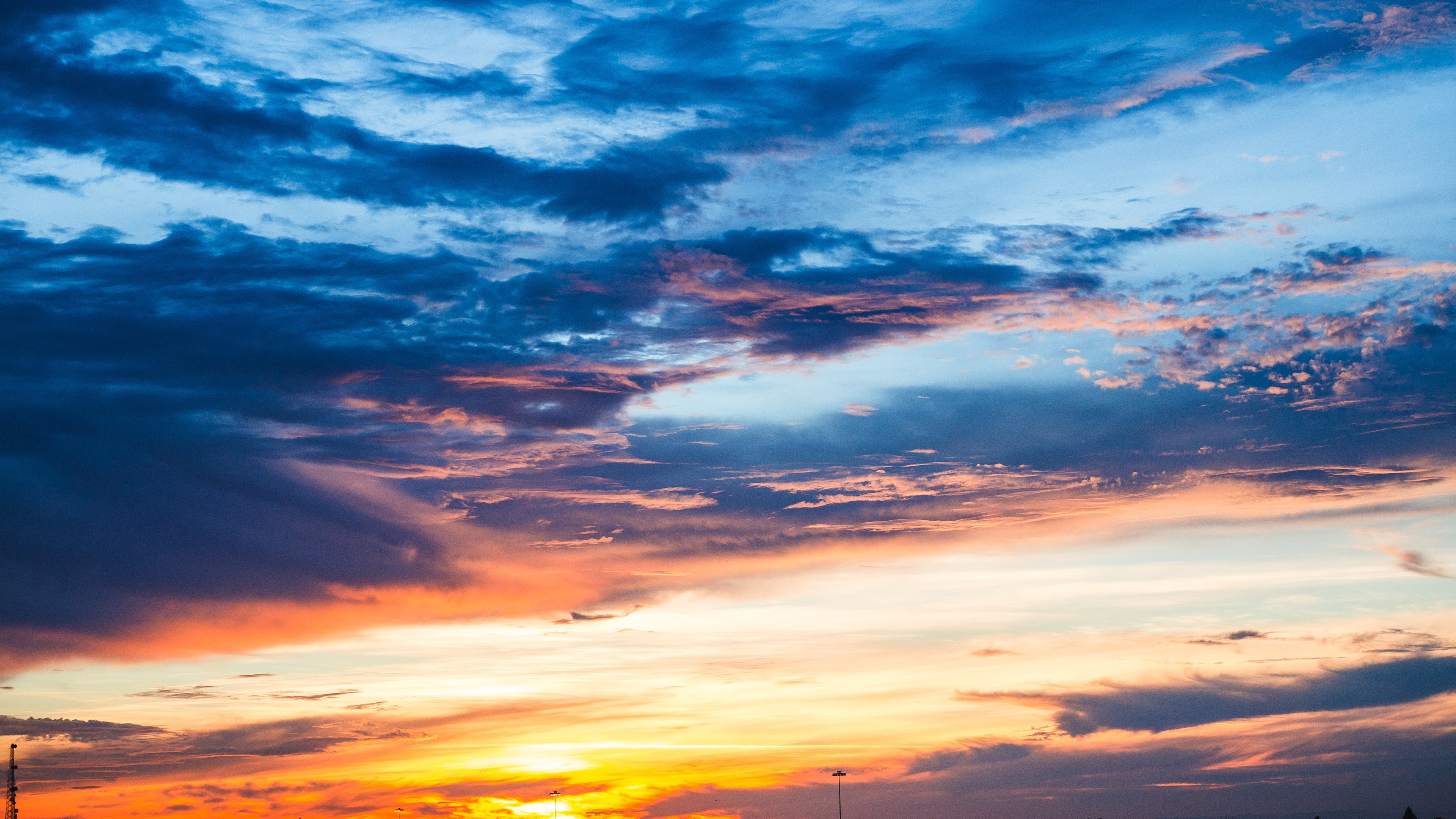 Wallpaper Sky, Clouds, Sunset, Dusk - Clouds Sunset Sky Background - HD Wallpaper 