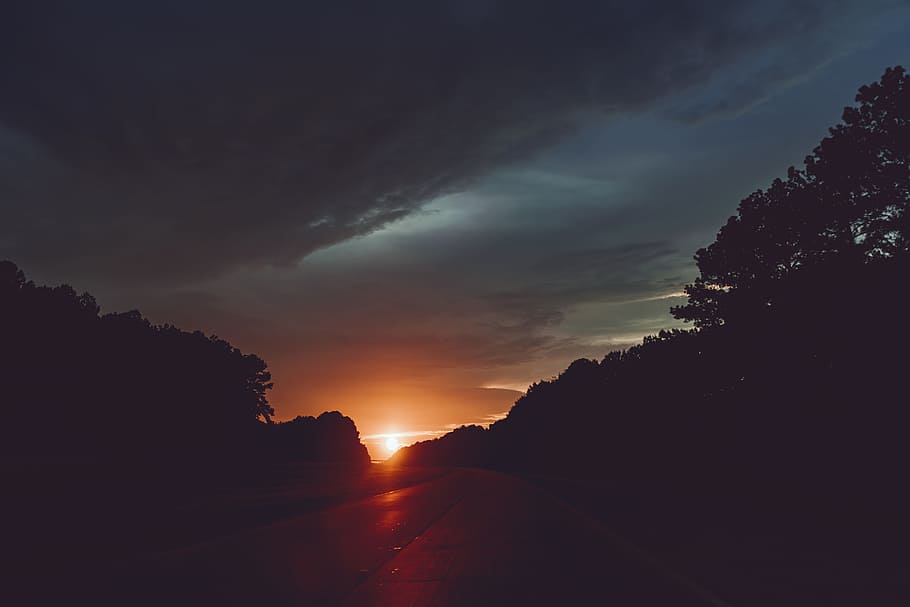 Road, Cloud, Sunset, Sundown, Dusk, Evening, Golden - Highway Sunset Hd - HD Wallpaper 