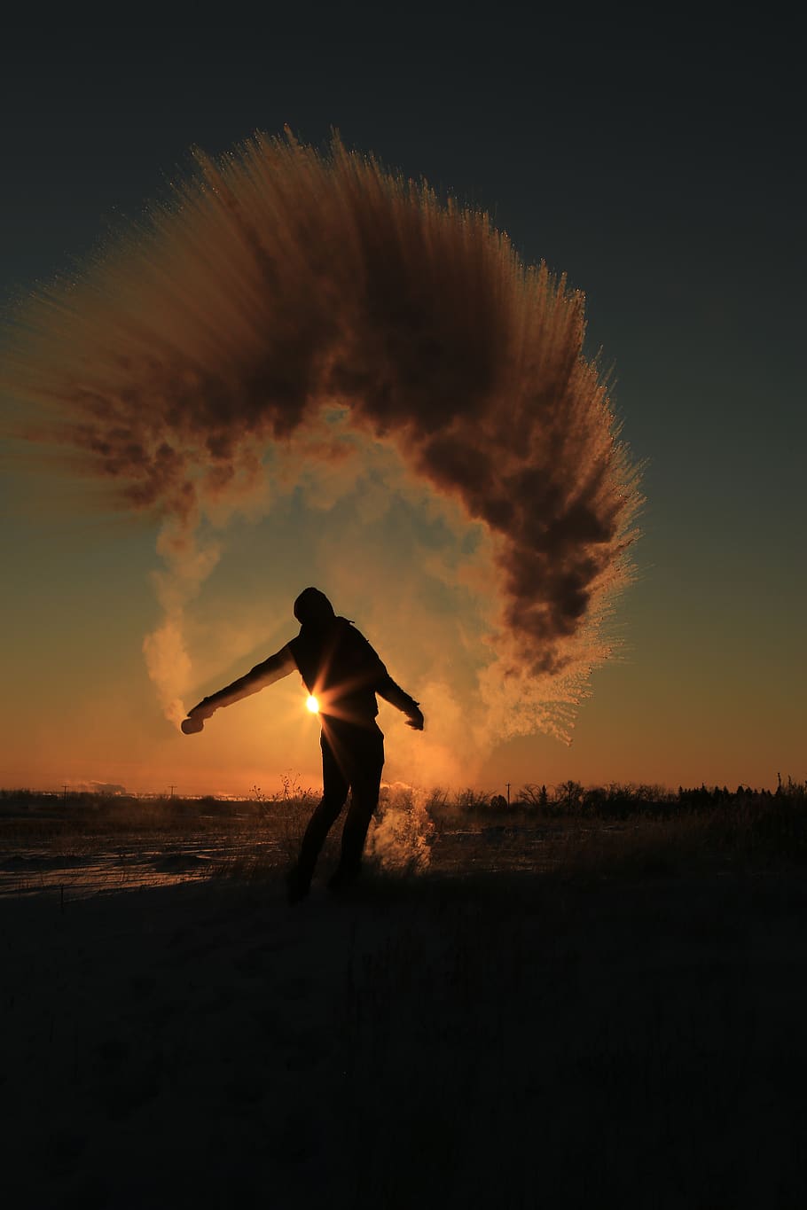 Person Standing And Almost Raising Both Hands On Field - Photograph - HD Wallpaper 