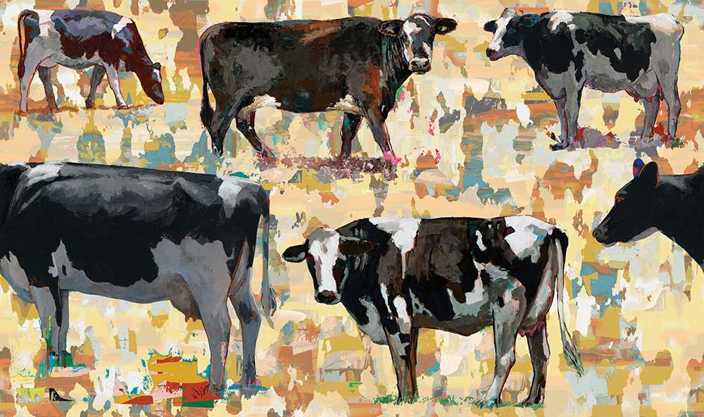 Cow Art - HD Wallpaper 