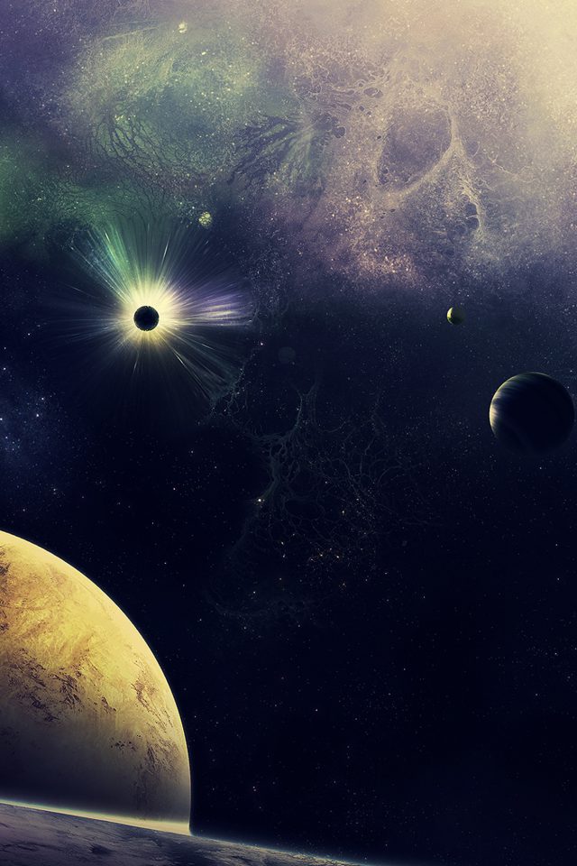 Stars Planets Lost Blue Art Nature Iphone Wallpaper - Stars And Planets Iphone - HD Wallpaper 