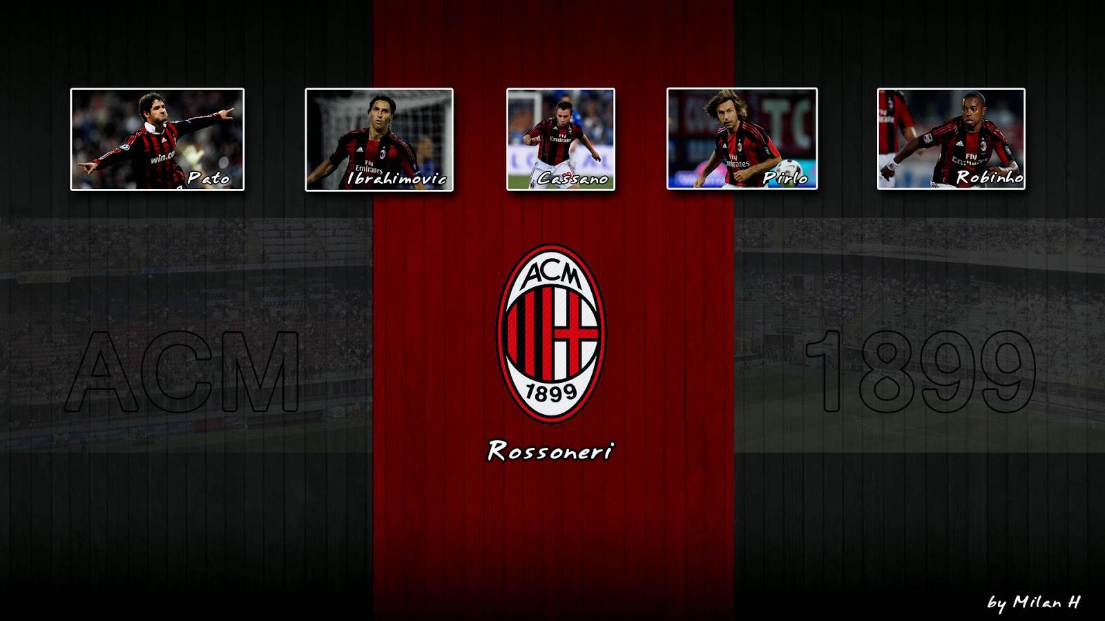 Ronaldinho Ac Milan Football Stars Wallpaper - Background Ac Milan Logo - HD Wallpaper 