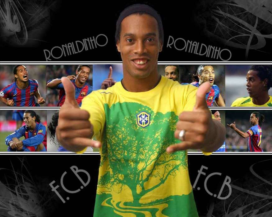 Download Mobile Wallpaper Sports, People, Football, - Ronaldinho - HD Wallpaper 