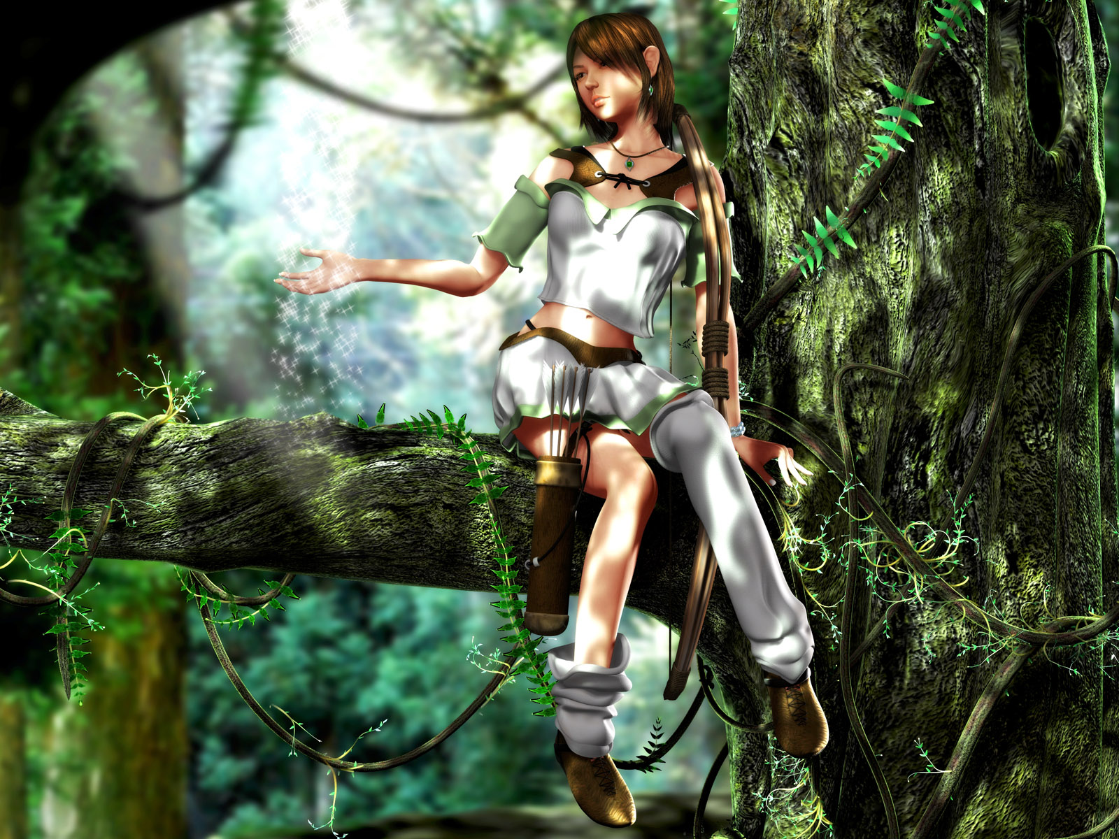 Woman Sitting In A Tree - HD Wallpaper 