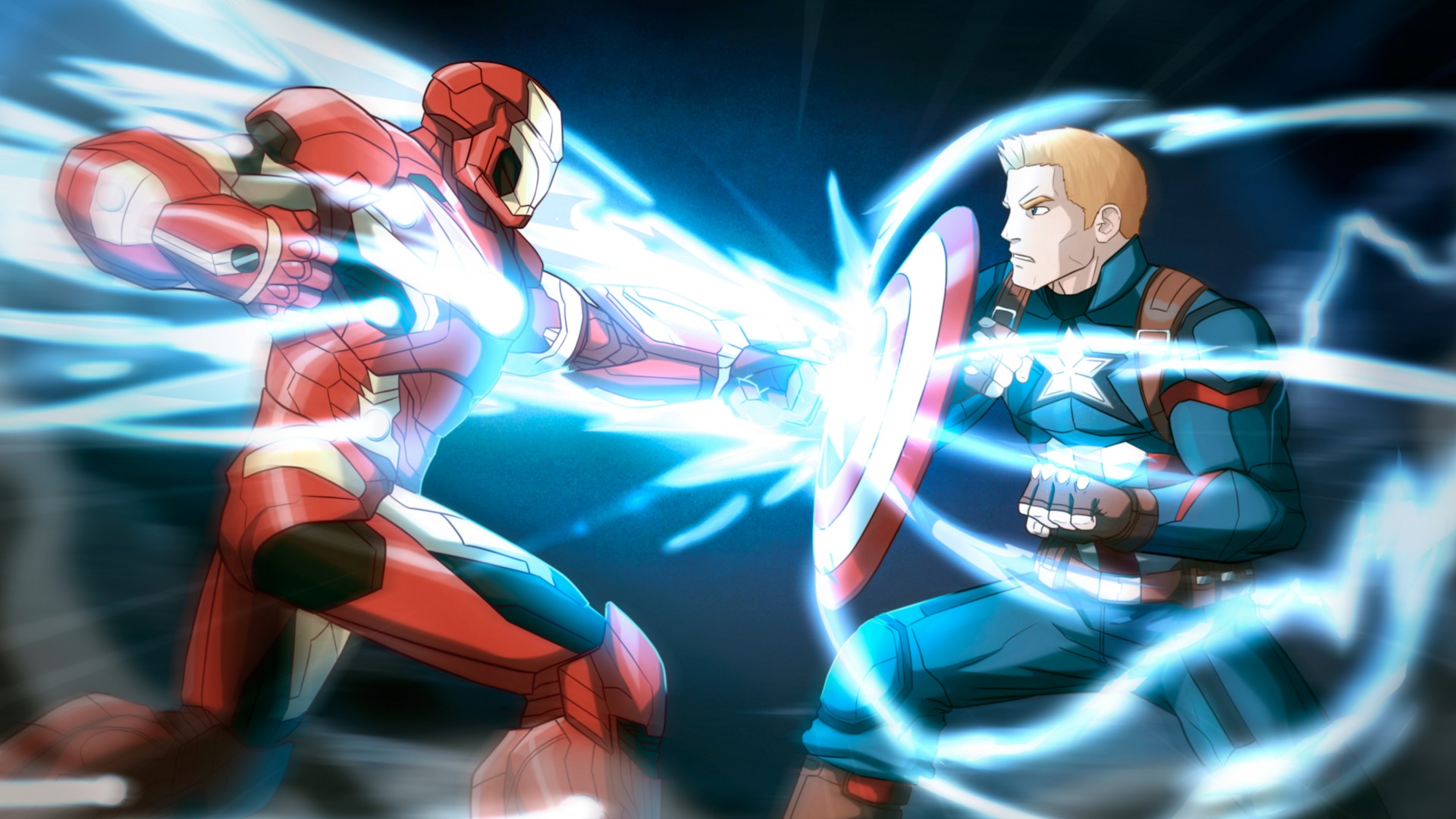 Iron Man Captain America Comic Wallpaper - Captain America Iron Man Anime - HD Wallpaper 