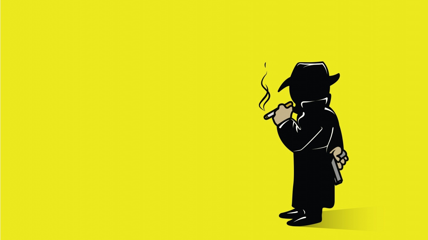 Smoking Hit-man - Illustration - HD Wallpaper 