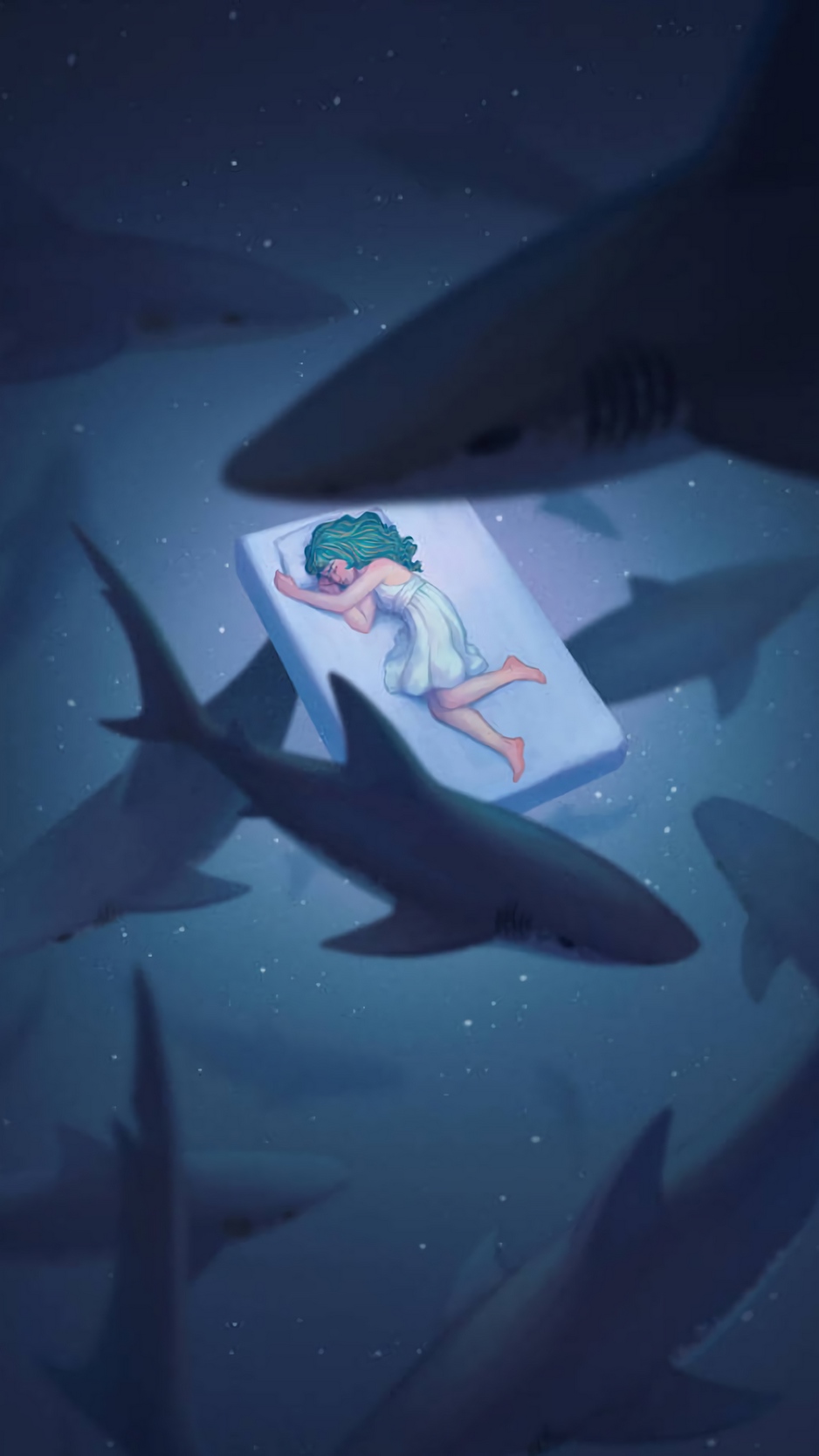 Wallpaper Dream, Underwater World, Sharks, Girl, Art - Iphone 6 Shark  Wallpaper Hd - 938x1668 Wallpaper 