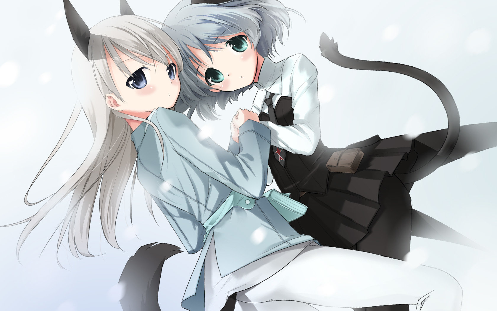 Download Hd Strike Witches Pc Background Id - Anime Neko Girl Lesbian - HD Wallpaper 