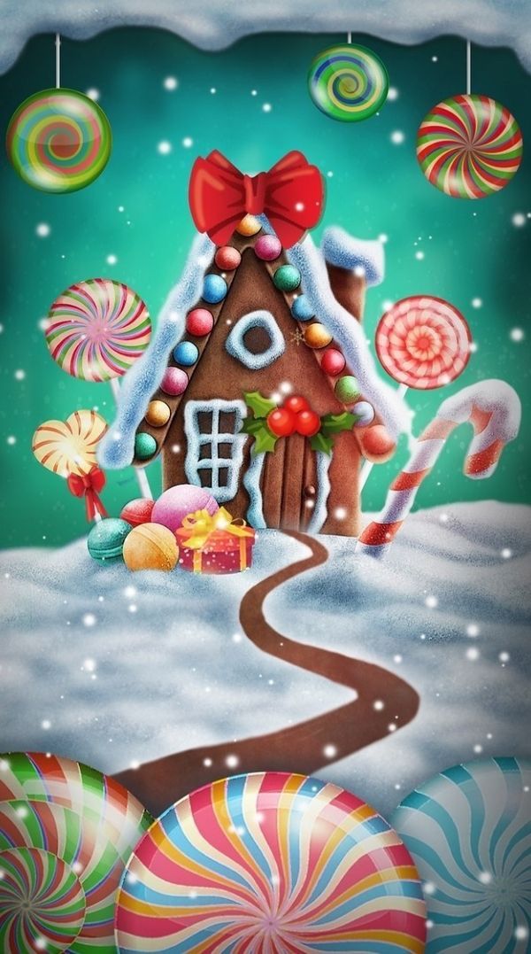 Gingerbread House Scene Clipart - HD Wallpaper 