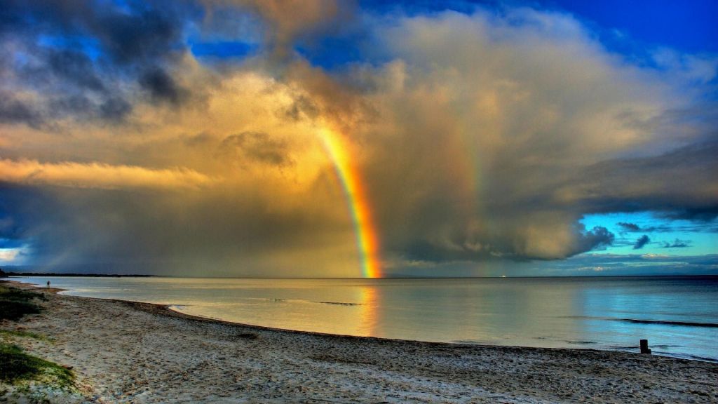 Rainbow Above The Sea - HD Wallpaper 