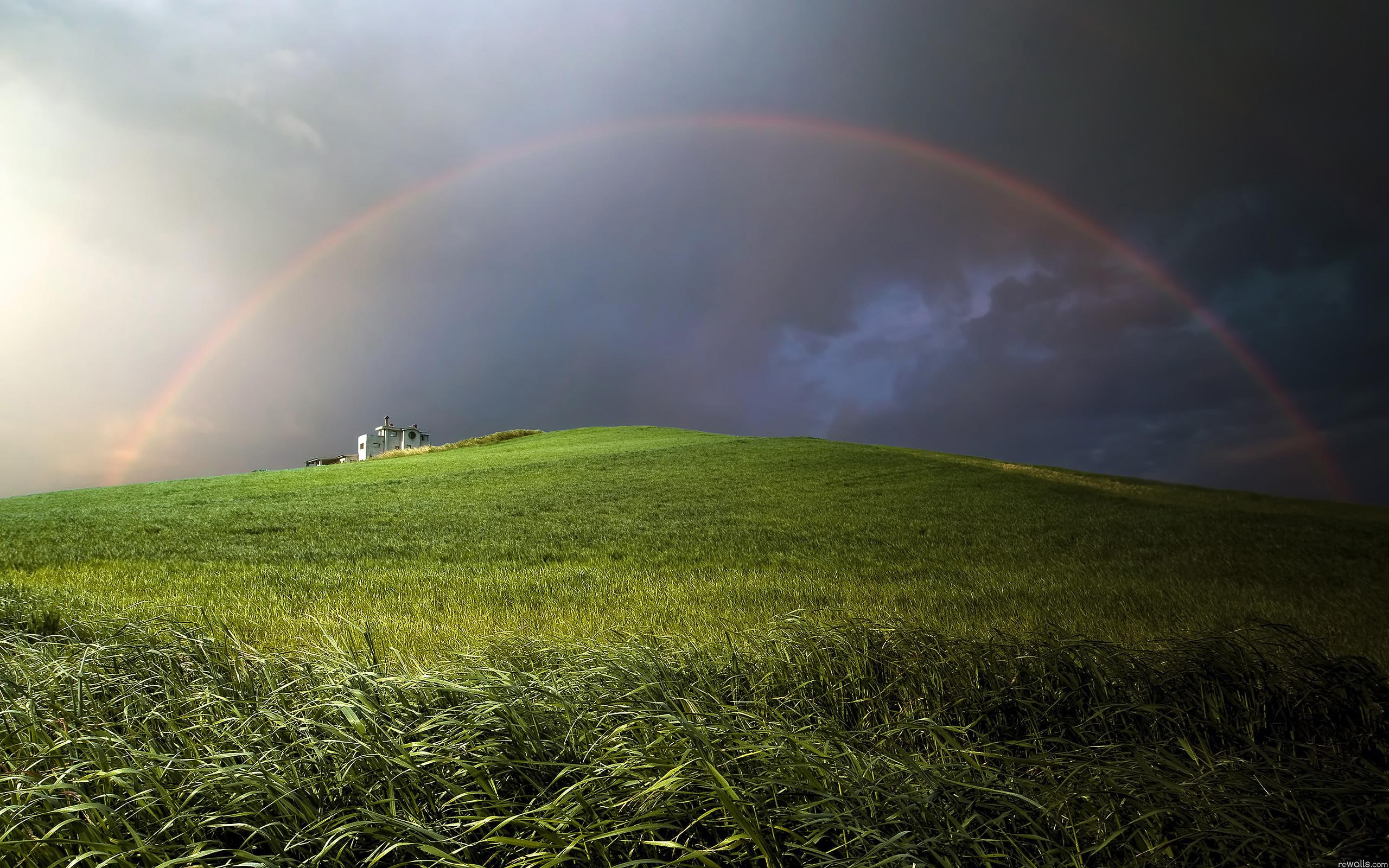 Hill Rainbow - HD Wallpaper 