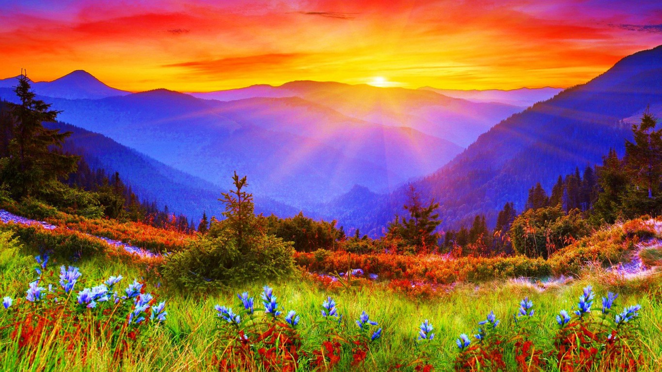 Sunset Beautiful Wallpapers Of Rainbow - HD Wallpaper 