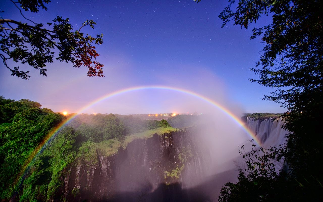 Nature Wallpapers Of Waterfall Rainbow - Wallpaper - HD Wallpaper 