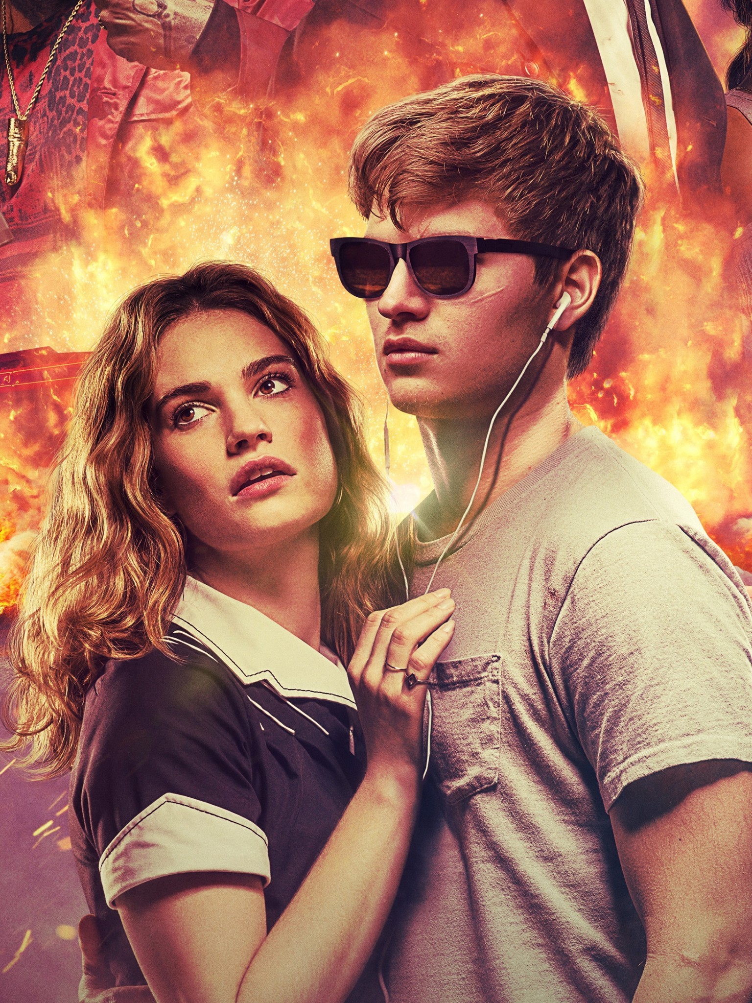 Baby Driver, Ansel Elgort, Lily James - Ansel Elgort And Lily James Baby Driver - HD Wallpaper 