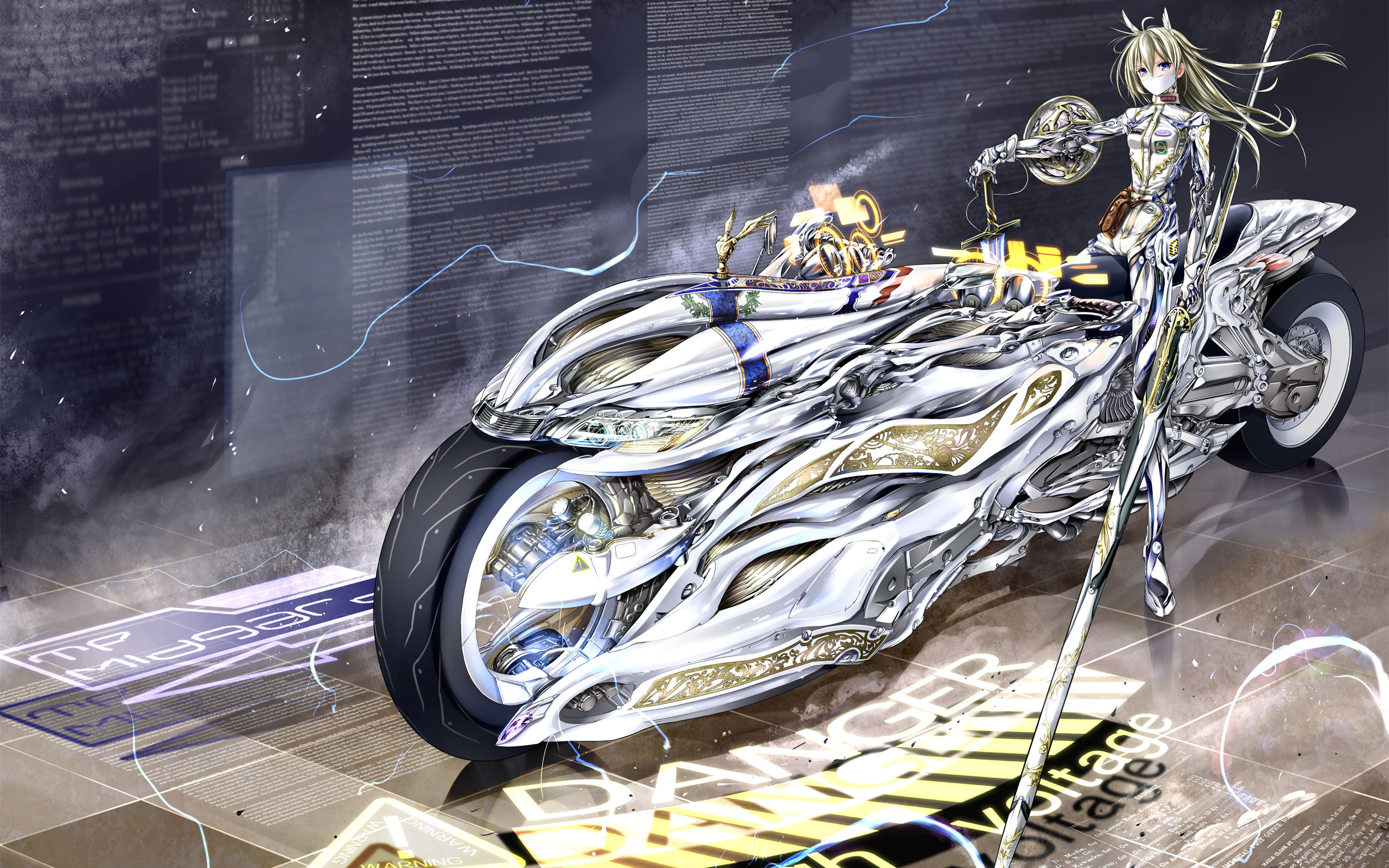 Девушка С Мотоциклом Аниме Арт - HD Wallpaper 