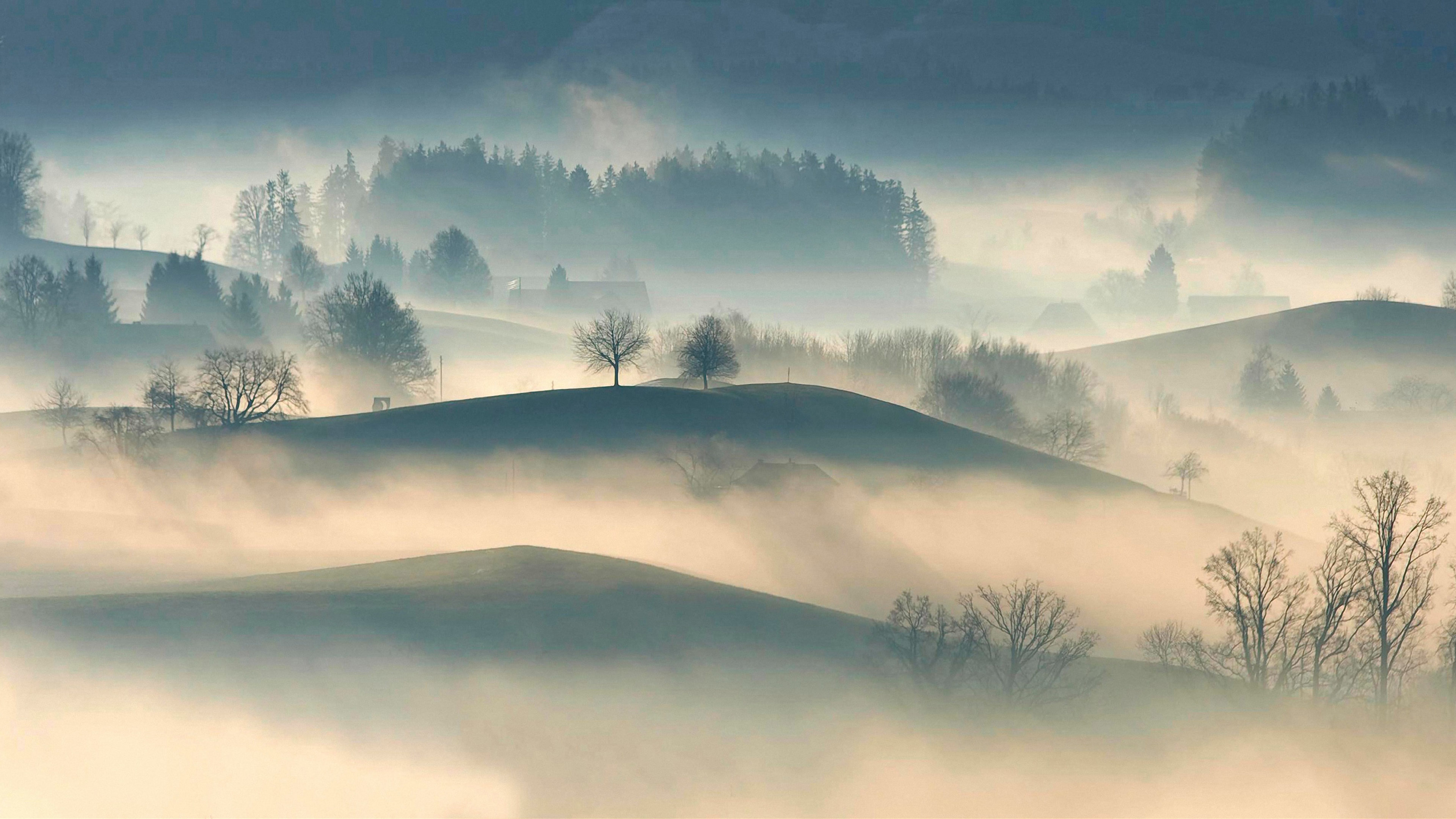 Landscape Fog - HD Wallpaper 